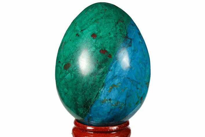 Polished Chrysocolla & Malachite Egg - Peru #133787